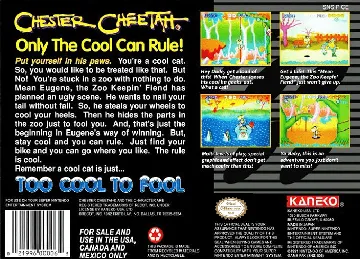 Chester Cheetah - Too Cool to Fool (USA) box cover back